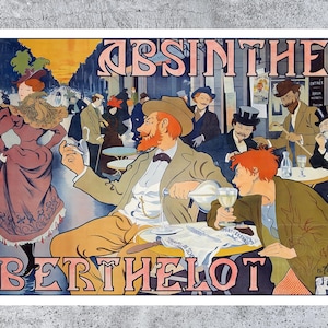 Vintage Advertising Poster "Absinthe Berthelot" Henry Thiriet (c.1898) - Belle Époque - Premium Reproduction Giclée Fine Art Print