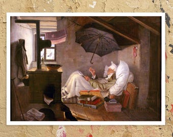 Carl Spitzweg "Der Arme Poet / The Poor Poet" (c.1839) - Giclée Fine Art Print