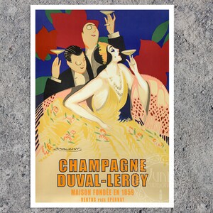 Achille Mauzan "Champagne Duval Leroy" Vintage Advertising Poster  - Premium Reproduction Giclée Fine Art Print