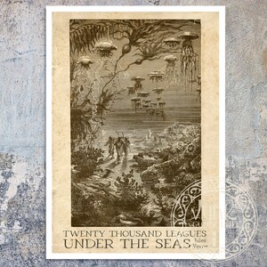 Alphonse de Neuville "A Walk Under The waters" (c.1870) for "Twenty Thousand Leagues Under The Sea" (Jules Verne) - Giclée Fine Art Print