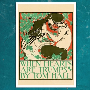 Vintage Advertising Poster "When Hearts Are Trumps" (c.1897) by William H. Bradley - Premium Reproduction Giclée Fine Art Print