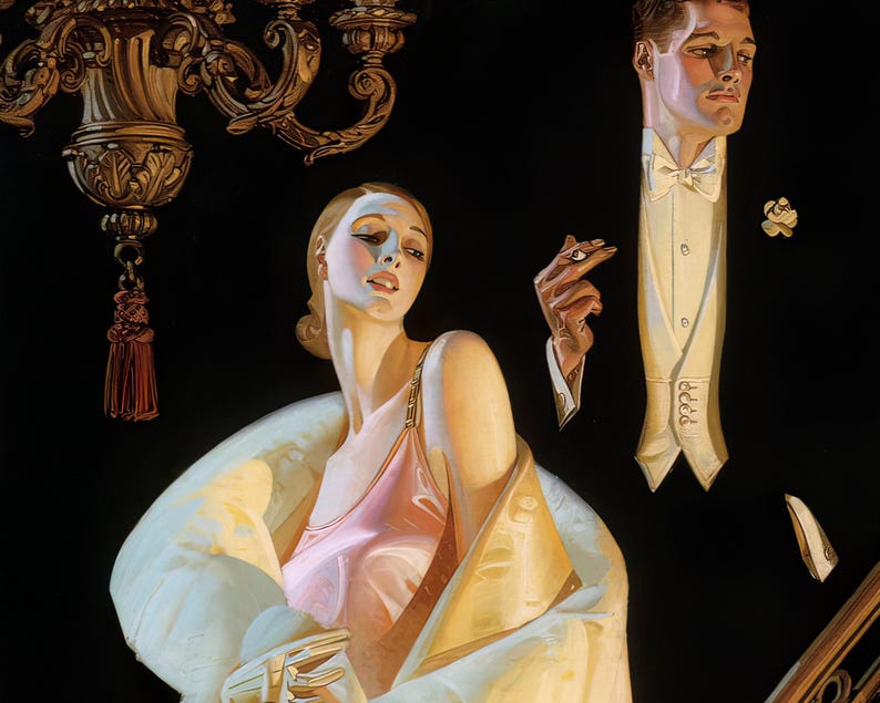 Vintage Advertising Poster Artwork for "Arrow collars" (c.1932) by J.C Leyendecker - Giclée Fine Art Print image 2