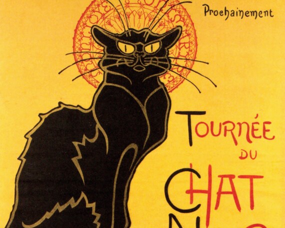 Théophile Steinlen Le Chat Noir C1896 Vintage Advertising Art Nouveau Art Deco Reproduction Giclée Fine Art Print Unframed