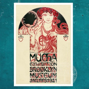 Alphonse Mucha "Brooklyn Exhibition Poster" (c.1921) - Premium Reproduction Giclée Fine Art Print