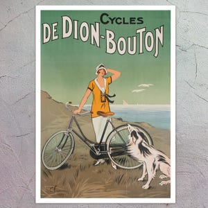 Vintage Advertising Poster "Cycles de Dion Bouton" Félix Fournery (c.1925) - Premium Reproduction Giclée Fine Art Print