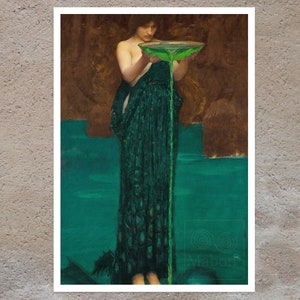 John William Waterhouse "Circe Invidiosa" (c.1882) - Premium Reproduction Giclée Fine Art Print