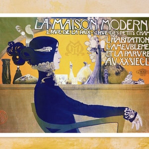 Vintage Advertising Poster "La Maison Moderne" Manuel Orazi (c.1905) Premium Reproduction Giclée Fine Art Print