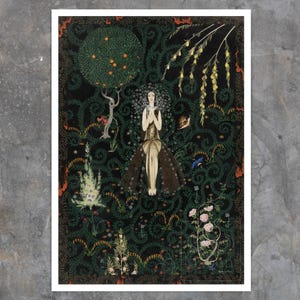 Kay Nielsen "Flowers and Flames" (c.1921) Vintage Illustration - Giclée Fine Art Print