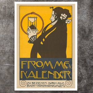 Kolomon Moser &quot;Frommes Kalender&quot; (c.1898) Premium Reproduction Giclée Fine Art Print
