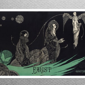 Vintage Book Illustration &quot;Faust&quot; by Goethe c.1920 - Premium Reproduction Giclée Fine Art Print