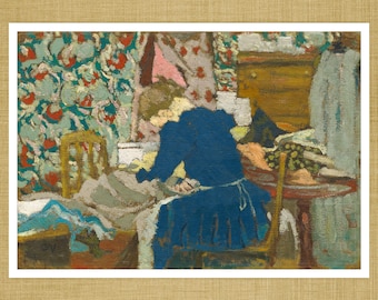 Édouard Vuillard "Marie Bent Over Her Needlework" (c.1892) - Giclée Fine Art Print