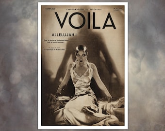 Vintage French Magazine Cover "Voilà - 25th April 1931" Josephine Baker - Giclée Fine Art Print