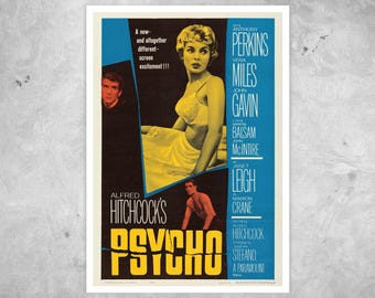 Vintage Movie Poster "Psycho" (1960) Alfred Hitchcock - Giclée Fine Art Print