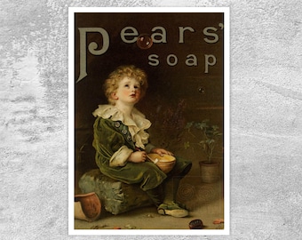 John Everett Millais "Bubbles" (c.1888) Vintage Pears' Soap Advertisment - Giclée Fine Art Print