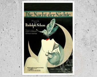 Vintage Sheet Music Cover ""Die Nacht der Nächte" (c.1925) Art Deco - Premium Reproduction Giclée Fine Art Print