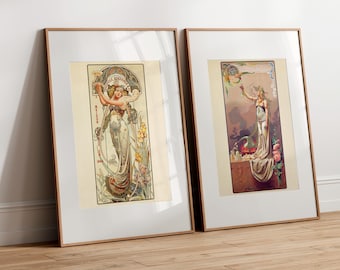 Louis-Théophile Hingre "Art Nouveau Advertisements" (c.1897) Pair of - Giclée Fine Art Prints