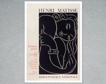 Exhibition Poster "Matisse: L'oeuvre Gravé, Bibliotheque Nationale, Paris" (c.1970) - Giclée Fine Art Print