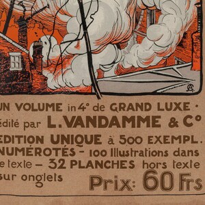 Vintage Advertising Poster "La Guerre Des Mondes" by Henrique Alvim Corrêa (1906) - Giclée Fine Art Print immagine 3