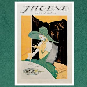 A. Deiser "Jugend 1924 Nr.38" Vintage Magazine Cover Artwork (c.1924) - Giclée Fine Art Print
