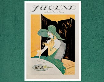 A. Deiser "Jugend 1924 Nr.38" Vintage Magazine Cover Artwork (c.1924) - Giclée Fine Art Print
