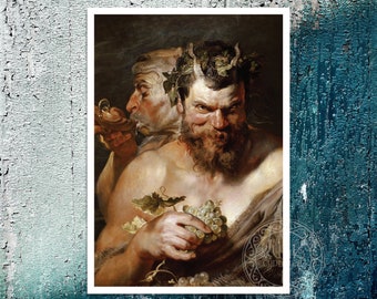 Peter Paul Rubens "Two Satyrs" (c.1618 - 1619) - Premium Reproduction  Giclée Fine Art Print