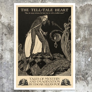 Vintage Book Illustration "The Tell-Tale Heart" Harry Clarke (c.1919) Edgar Allan Poe, Premium Reproduction Giclée Fine Art Print