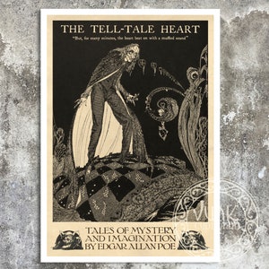 Vintage Book Illustration "The Tell-Tale Heart" Harry Clarke (c.1919) Edgar Allan Poe, Premium Reproduction Giclée Fine Art Print