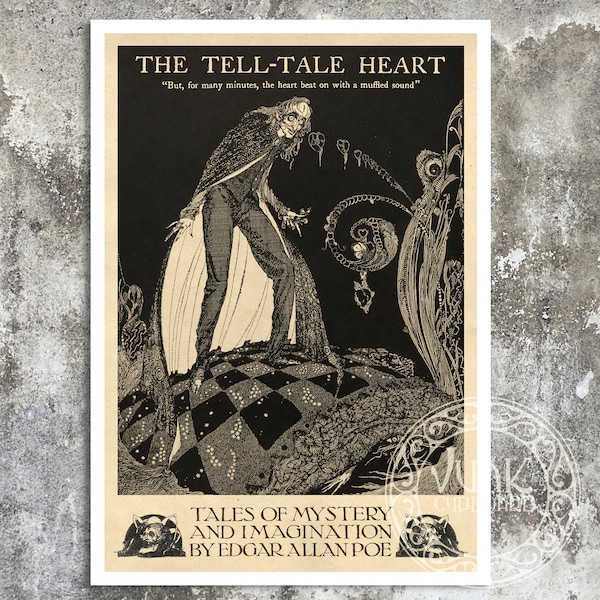 Vintage Book Illustration "The Tell-Tale Heart" Harry Clarke (c.1919) Edgar Allan Poe, Premium Reproduction Giclée Fine Art Print