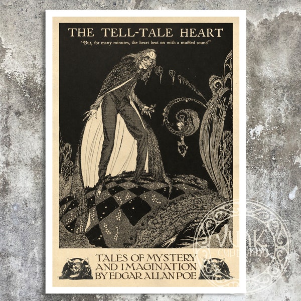 Vintage Book Illustration "The Tell-Tale Heart" Harry Clarke (c.1919) Edgar Allan Poe, Premium Reproduction Giclée Fine Art Print