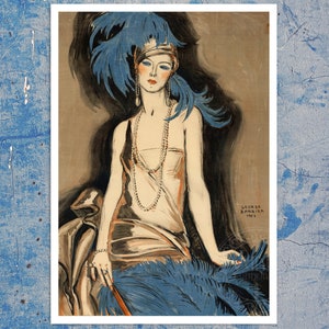 Vintage Advertising Poster "Bal des Petits Lits Blancs" by George Barbier (c.1922) Premium Reproduction Giclée Fine Art Print
