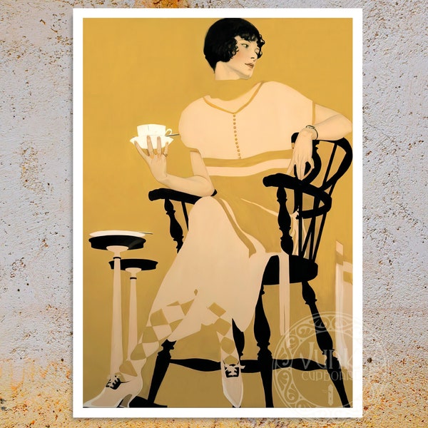 Coles Phillips "The Magic Hour - Afternoon Tea" (c.1924) Premium Reproduction Giclée Fine Art Print