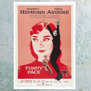 Vintage Movie Poster "Funny Face" (c.1957) - Audrey Hepburn, Fred Astaire - Premium Reproduction Giclée Fine Art Print