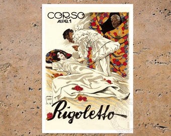Vintage Opera Poster &quot;Rigoletto&quot; (c.1918) by Lipót Sátori - Premium Reproduction Giclée Fine Art Print