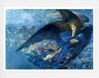 Edward Robert Hughes "Night with her Train of Stars" (c.1912) - Giclée Fine Art Print