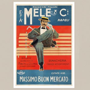Aleardo Villa "Mele - Massimo Buon Mercato" (c.1899) Vintage Advertising Poster - Premium Reproduction Giclée Fine Art Print