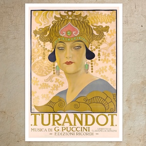 Vintage Advertising Poster for Puccini's Opera "Turandot" (c.1926) by Leopoldo Metlicovitz - Premium Reproduction Giclée Fine Art Print