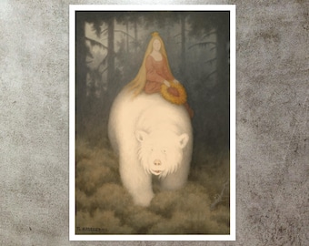 Theodor Kittelsen "White Bear King Valemon" (c.1912) - Giclée Fine Art Print