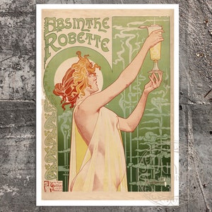 Vintage Advertising Poster "Absinthe Robette" (1896) Henri Privat-Livemont - Art Nouveau - Premium Reproduction Giclée Fine Art Print