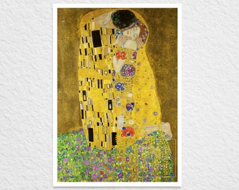 Gustav Klimt "The Kiss" (c.1907) - Premium Reproduction Giclée Fine Art Print
