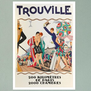 Vintage Advertising Poster "Trouville" Maurice Lauro (c.1927) - Premium Reproduction Giclée Fine Art Print