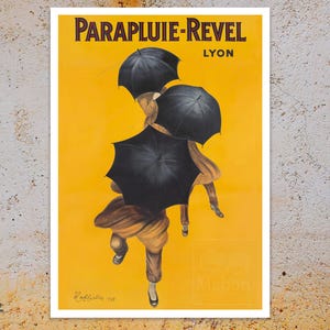 Vintage Advertising Poster "Parapluie Revel - Lyon" Leonetto Cappiello (1929) - Art Deco - Premium Reproduction Giclée Fine Art Print