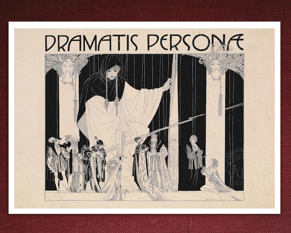 John Austen "Hamlet: Dramatis Personae" (c.1922) Vintage Book Illustration, William Shakespeare - Giclée Fine Art Print