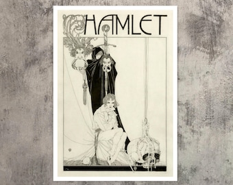 John Austen "Hamlet" (c.1922) Vintage Book Illustration - William Shakespeare - Giclée Fine Art Print