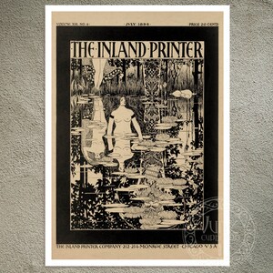 Will Bradley "The Inland Printer July 1894" Cover Art - Giclée Fine Art Print