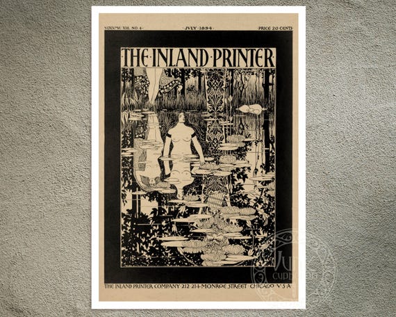 Will Bradley "The Inland Printer July 1894" Cover Art - Giclée Fine Art Print