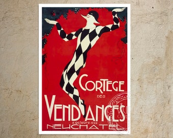 Vintage Sheet Music Cover "Cortege Des Vendanges" (c.1922) Art Deco - Premium Reproduction Giclée Fine Art Print