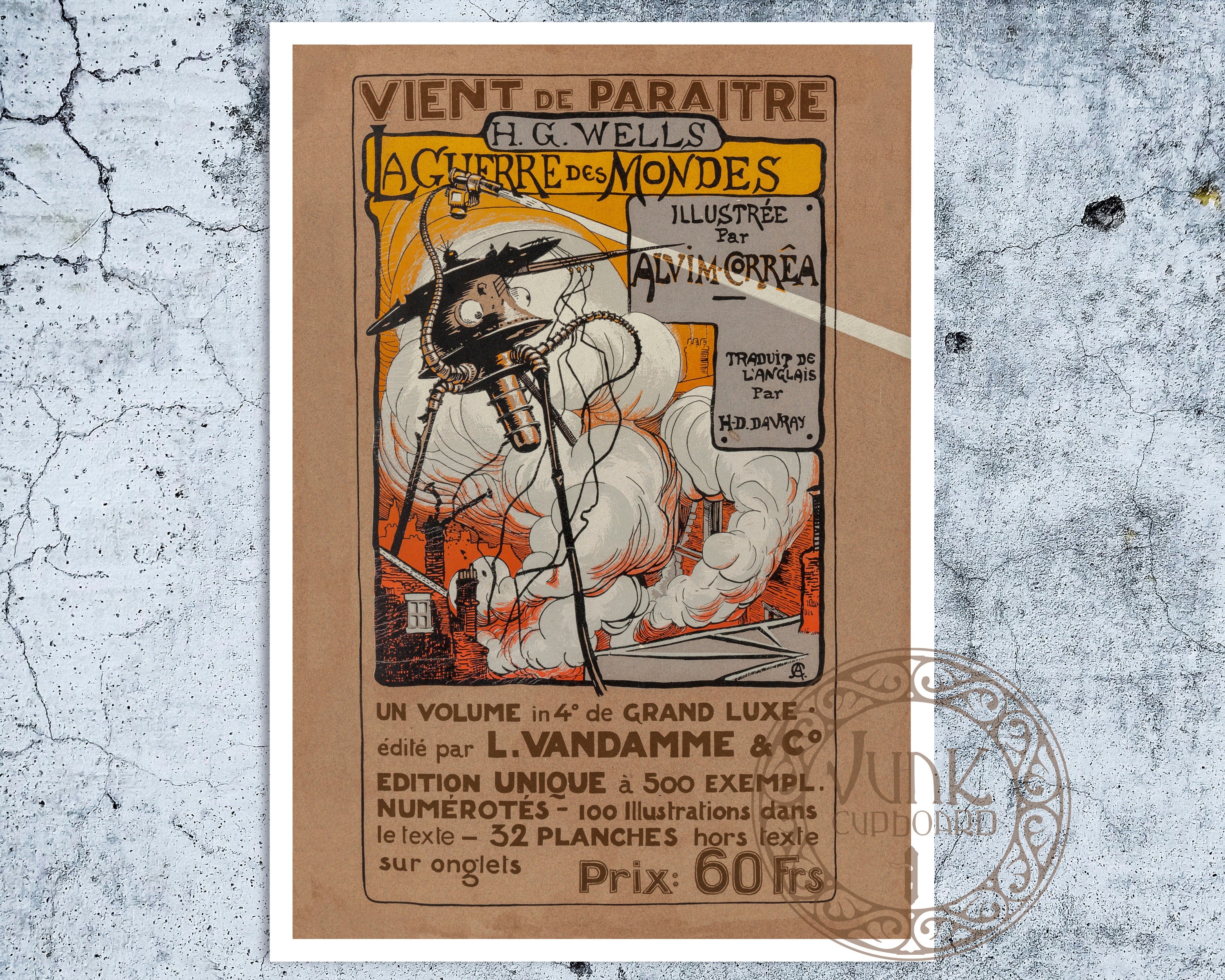 Vintage Advertising Poster la Guerre Des Mondes by