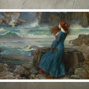 John William Waterhouse &quot;Miranda&quot; (c. 1916) The Tempest, William Shakespeare - Premium Reproduction Giclée Fine Art Print