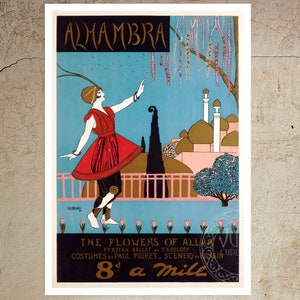 Vintage Advertising Poster "Alhambra - Eightpence a Mile" by G.K Benda (c.1913) Premium Reproduction Giclée Fine Art Print