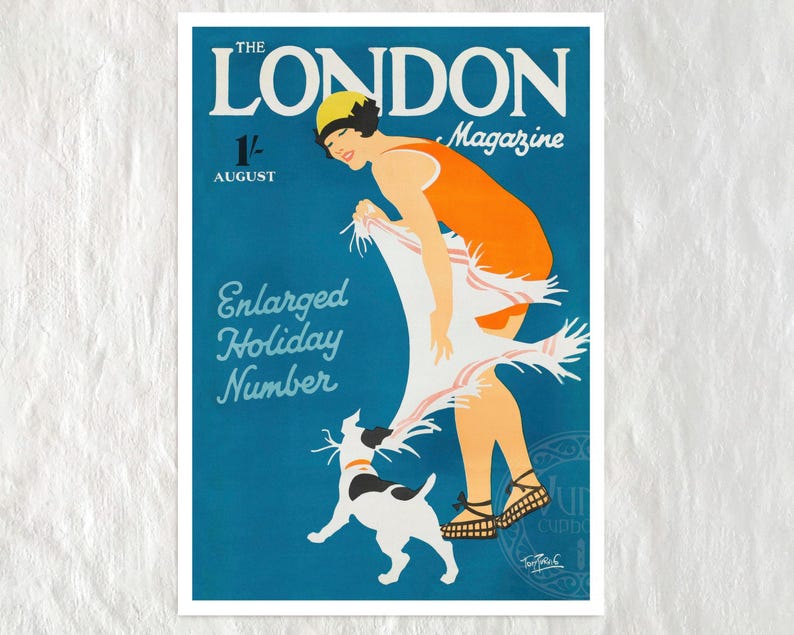 Tom Purvis "The London Magazine: August 1928" - Giclée Fine Art Print image 1